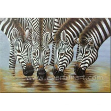 Ручная роспись животных Zebra масляной живописи